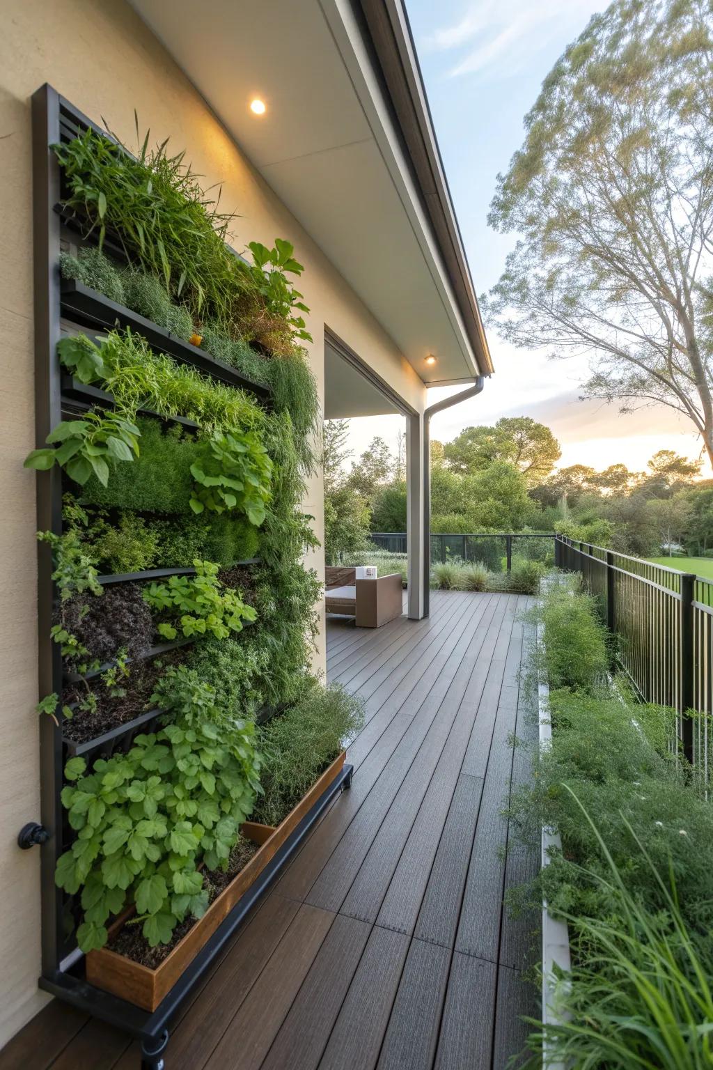 Keep fresh herbs close by with a vertical garden.