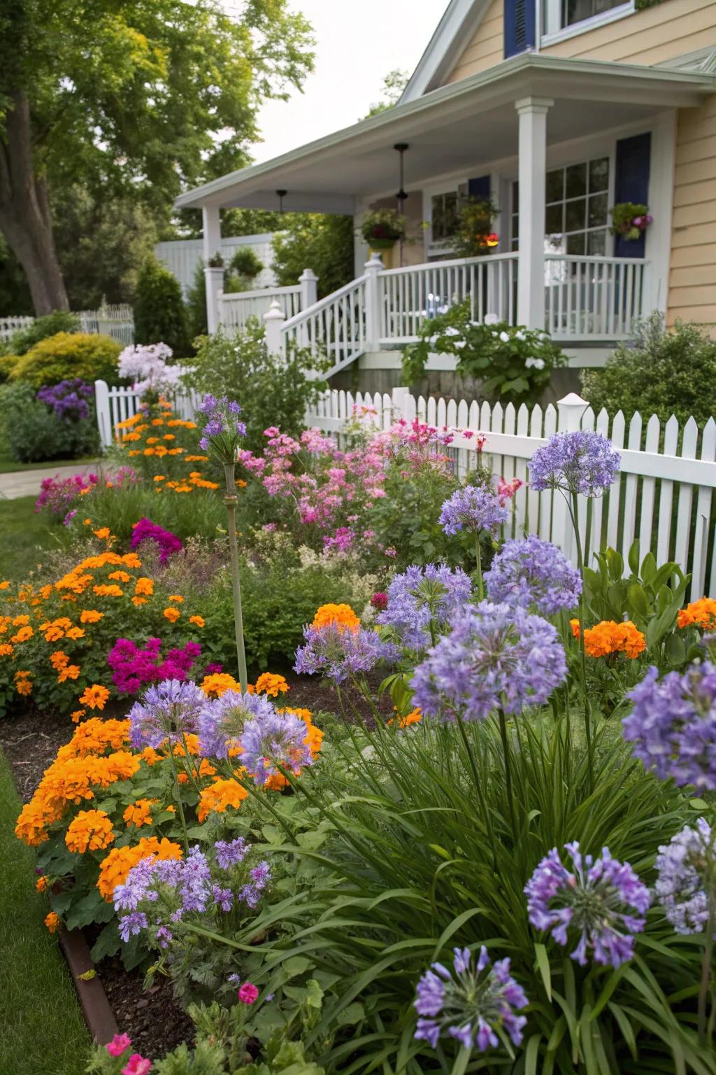 Brighten your front yard with a splash of colorful blooms.
