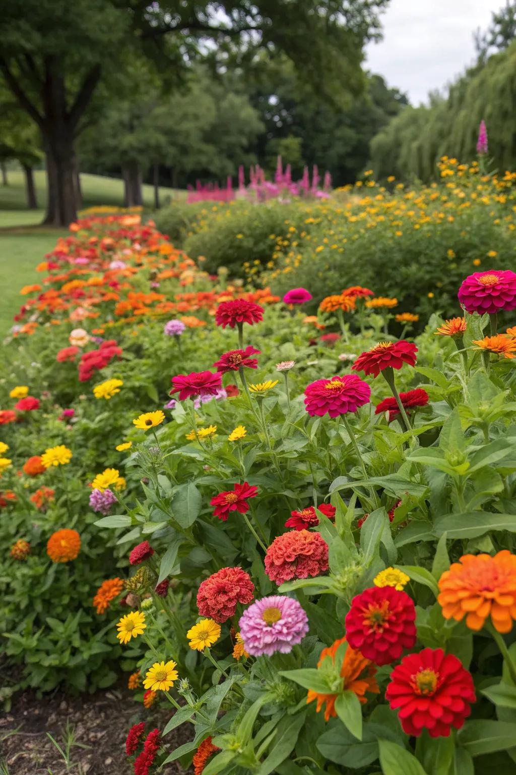 Bold colors create a vibrant and eye-catching garden.