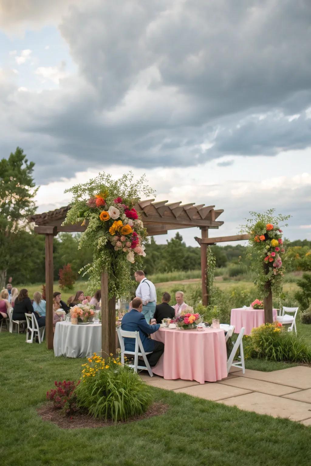 Seasonal florals adding a touch of nature's beauty.