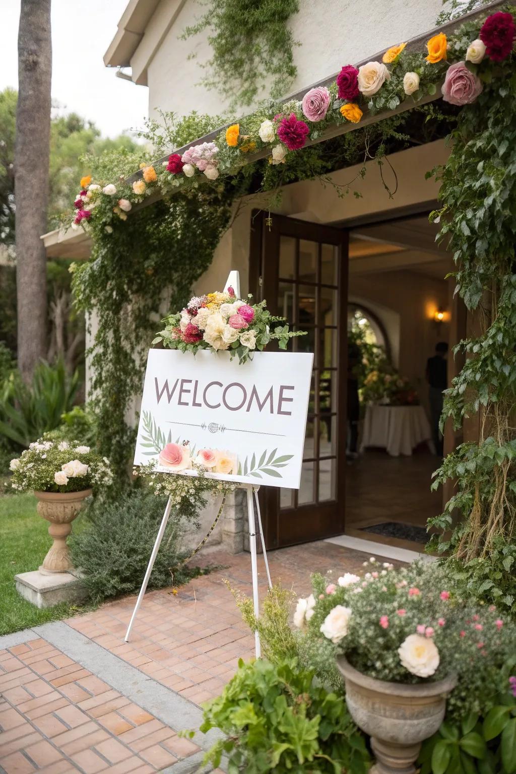 A welcoming sign that sets the tone for the celebration.