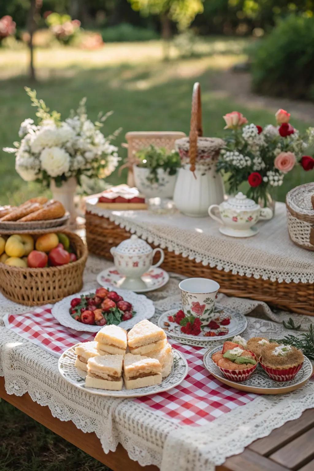 Vintage-inspired classic picnic scene