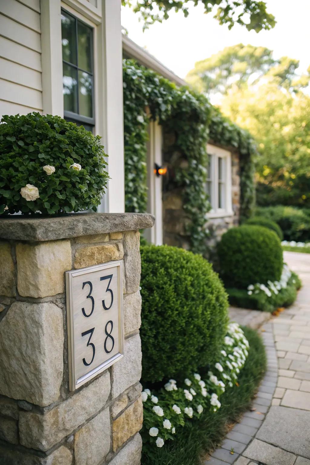 Stone plaques offer a natural and timeless appeal.