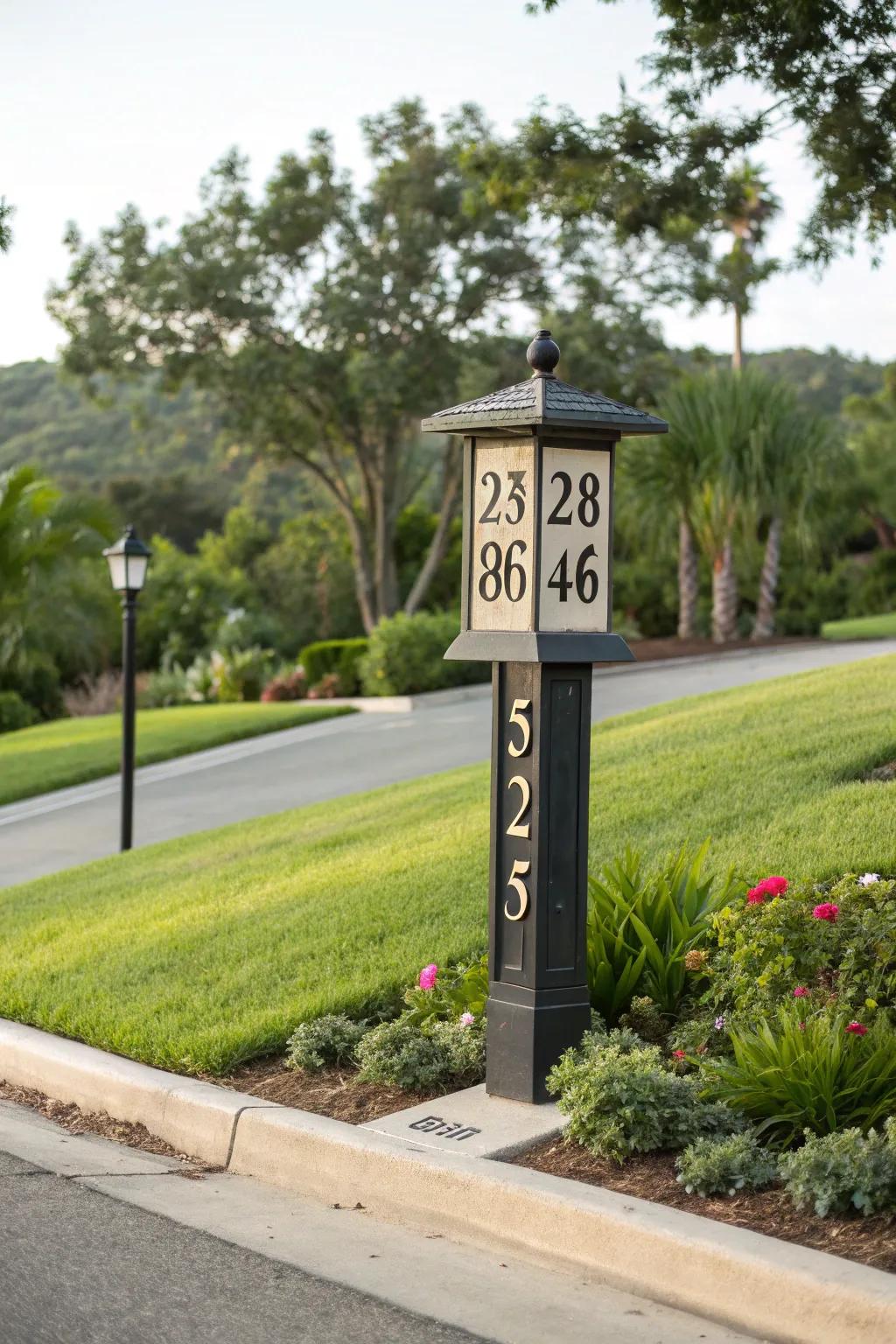 Address posts provide clear visibility from the street.