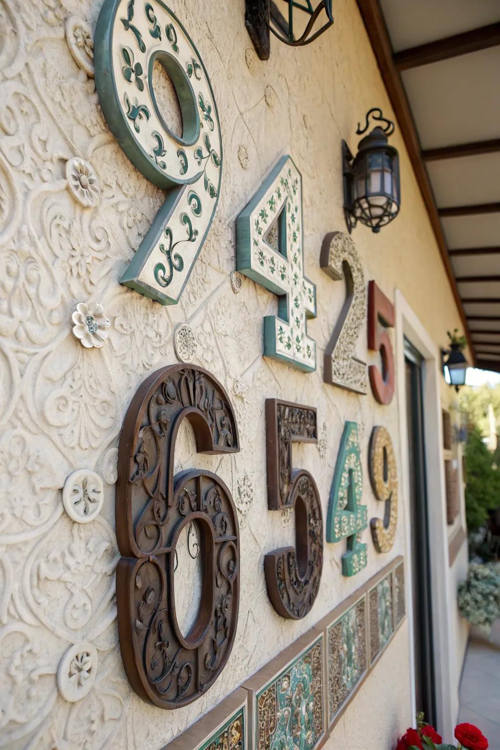 Unique fonts add personality to your house numbers.