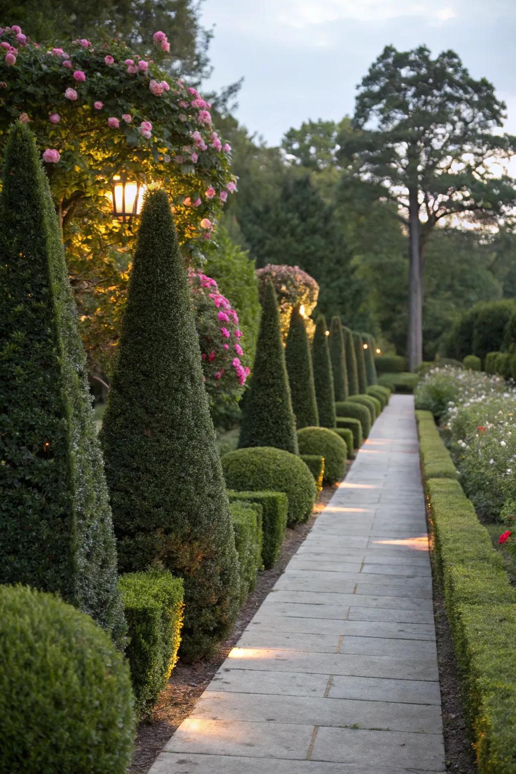 Enhance your garden path with Sky Pencil Holly edging.