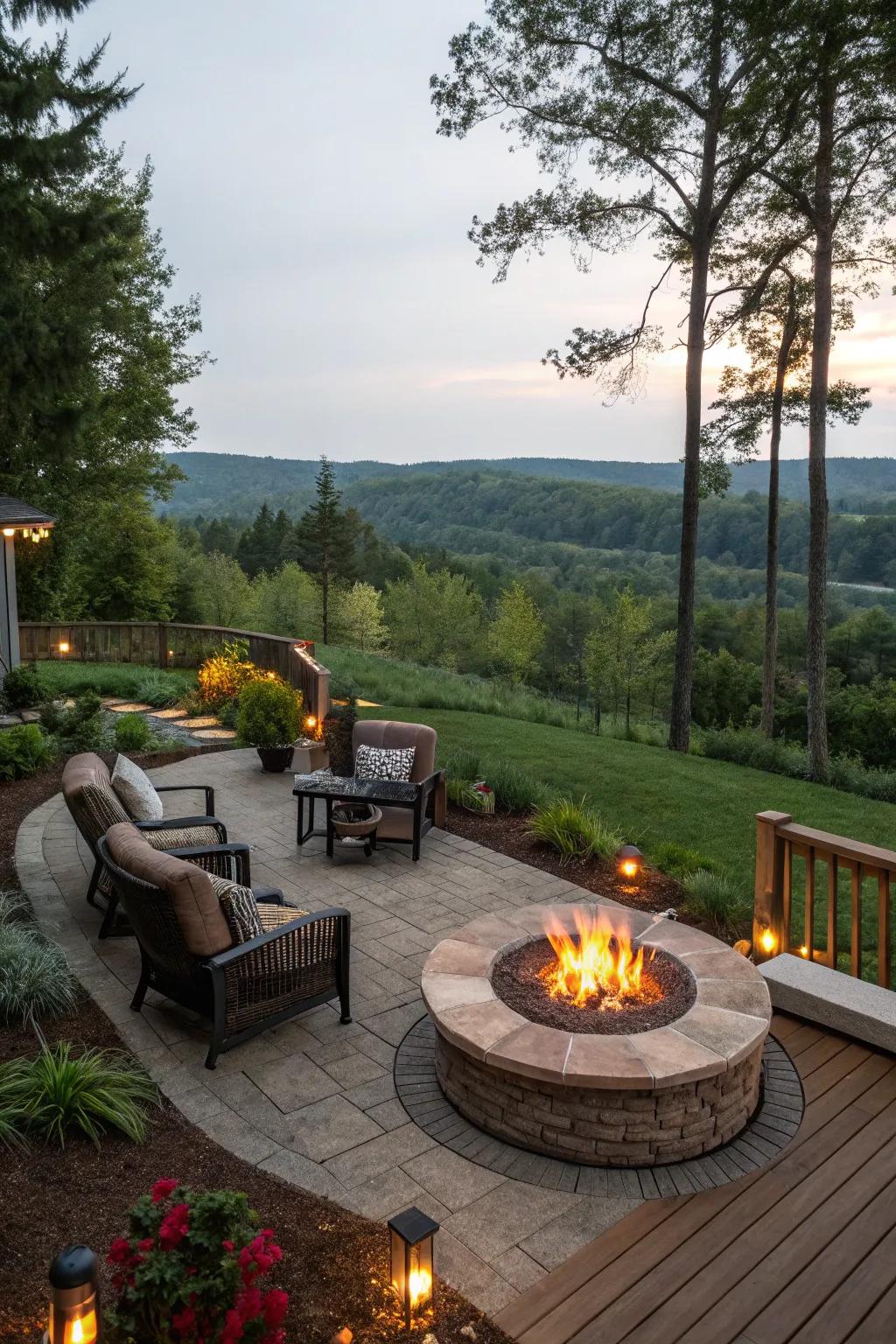 Locate your fire pit to enjoy beautiful outdoor vistas.
