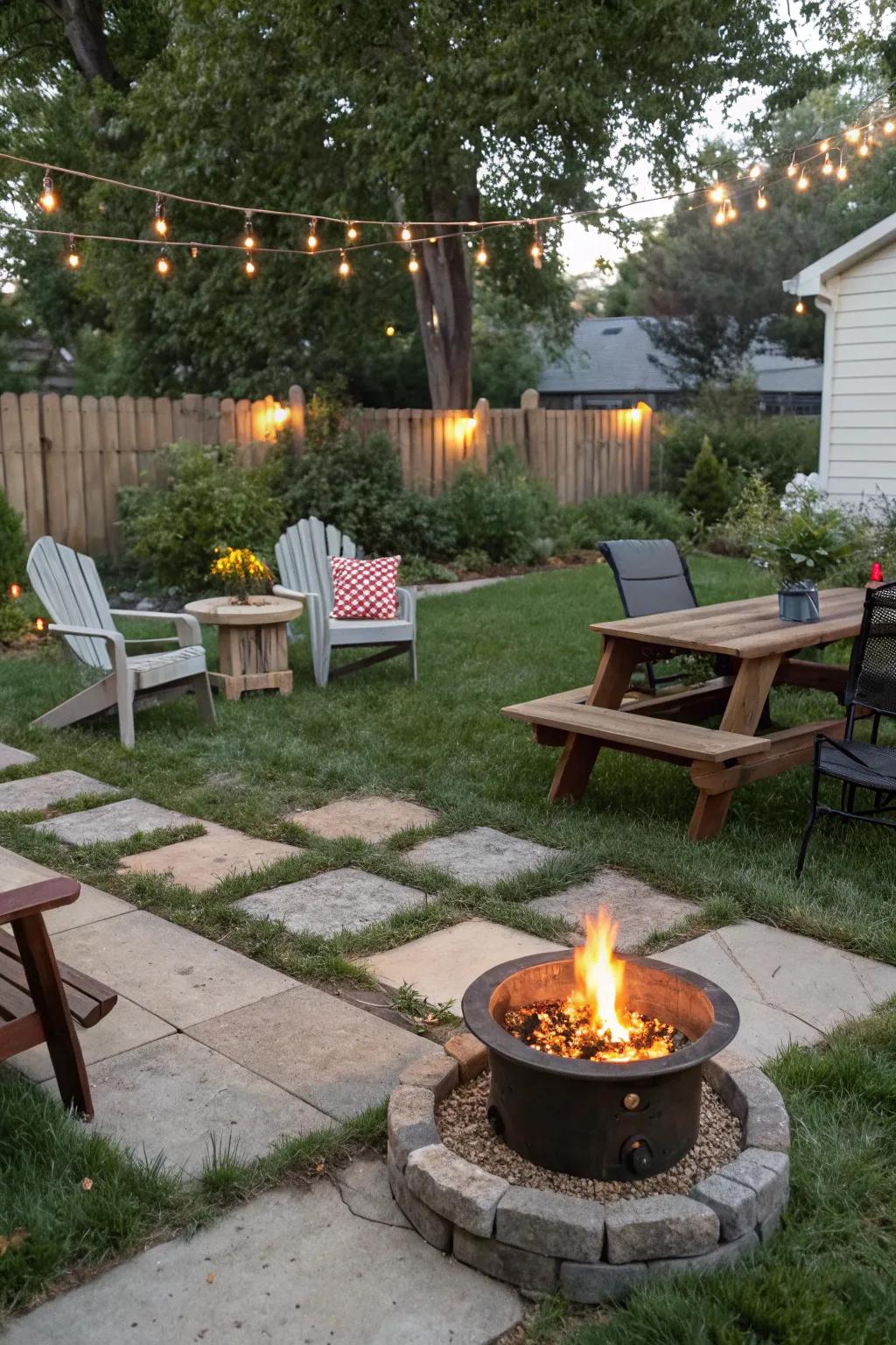 Portable fire pits allow easy repositioning for various backyard layouts.