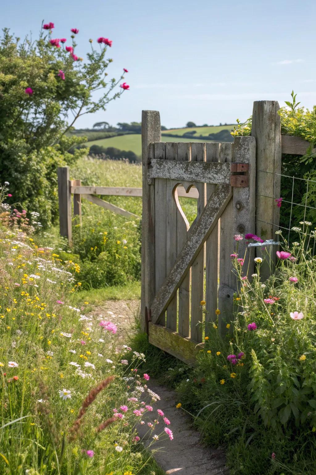 Heart cutout gates add a romantic and personal touch.