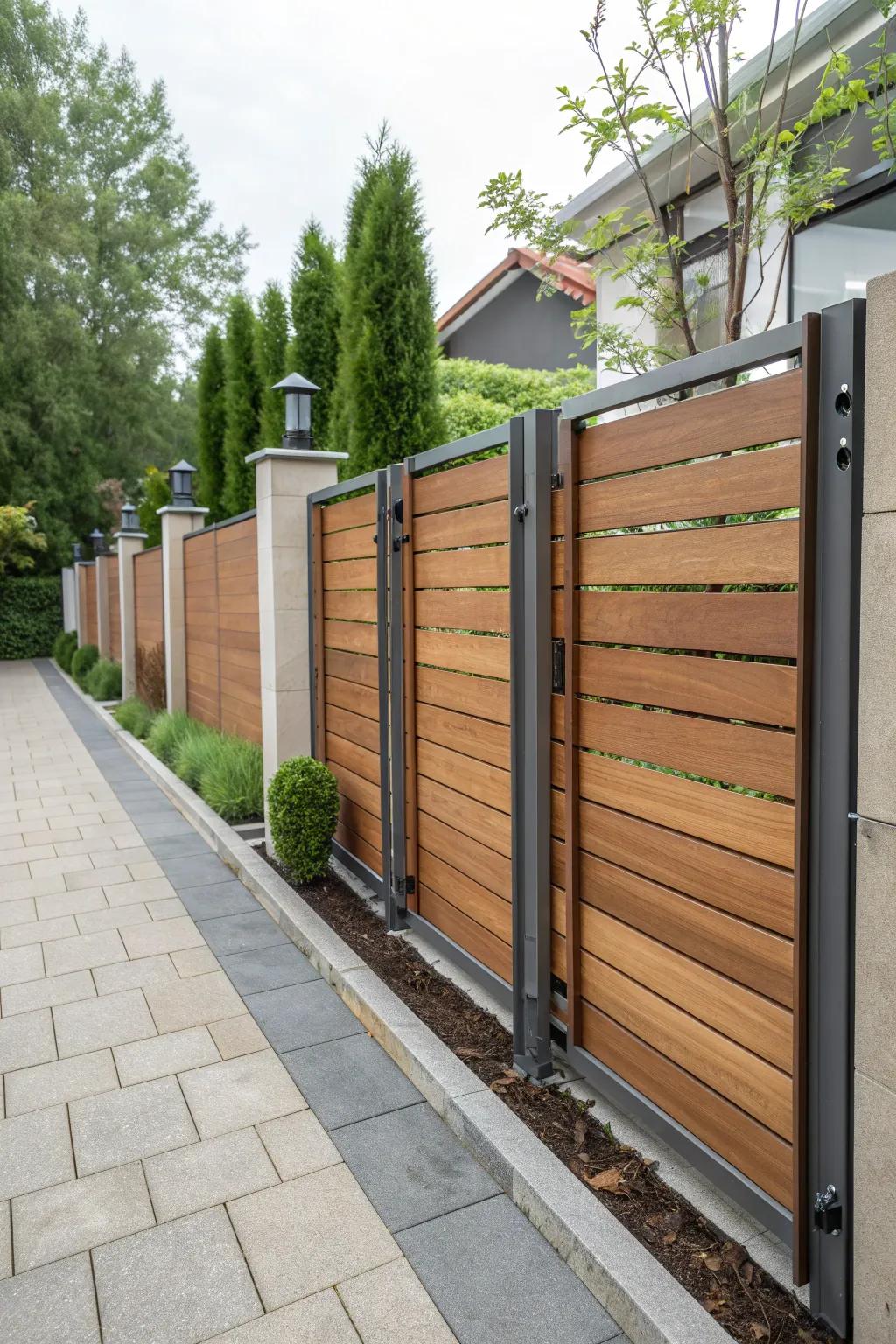 Modern metal accents add a contemporary vibe.