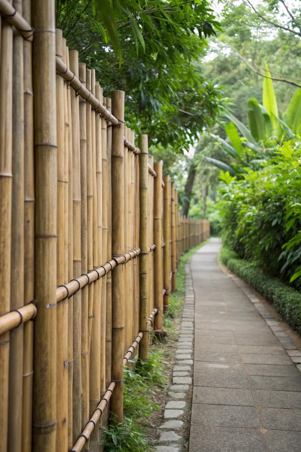 Embrace sustainability with bamboo fencing.