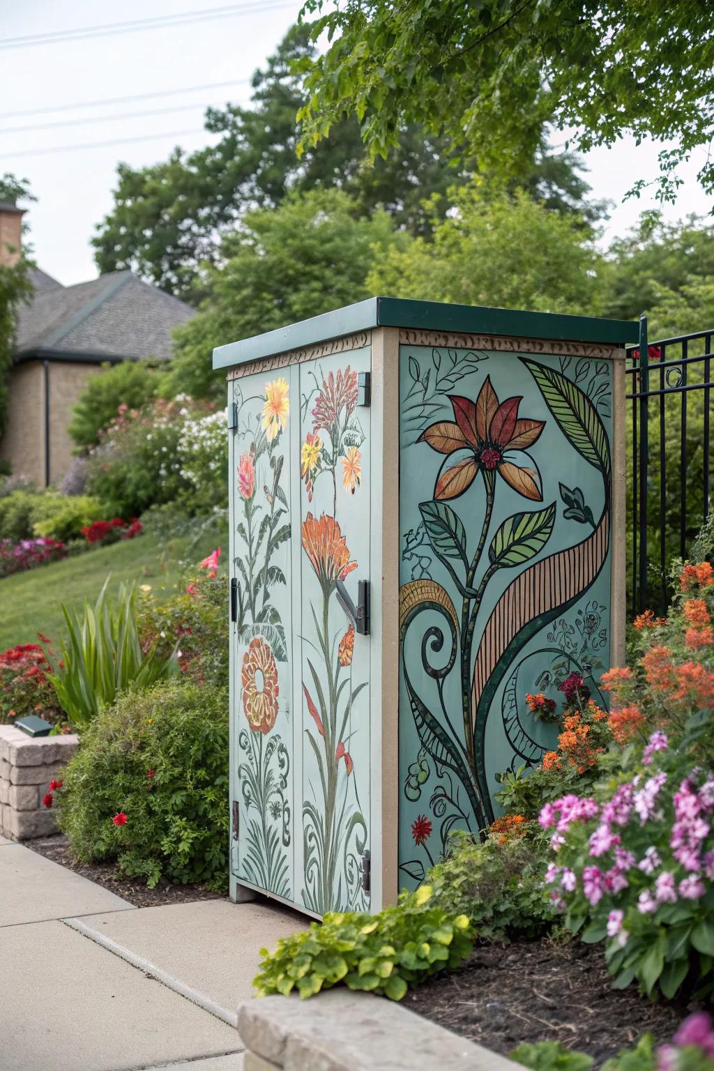 Turn your storage into an art piece that enhances your garden's beauty.