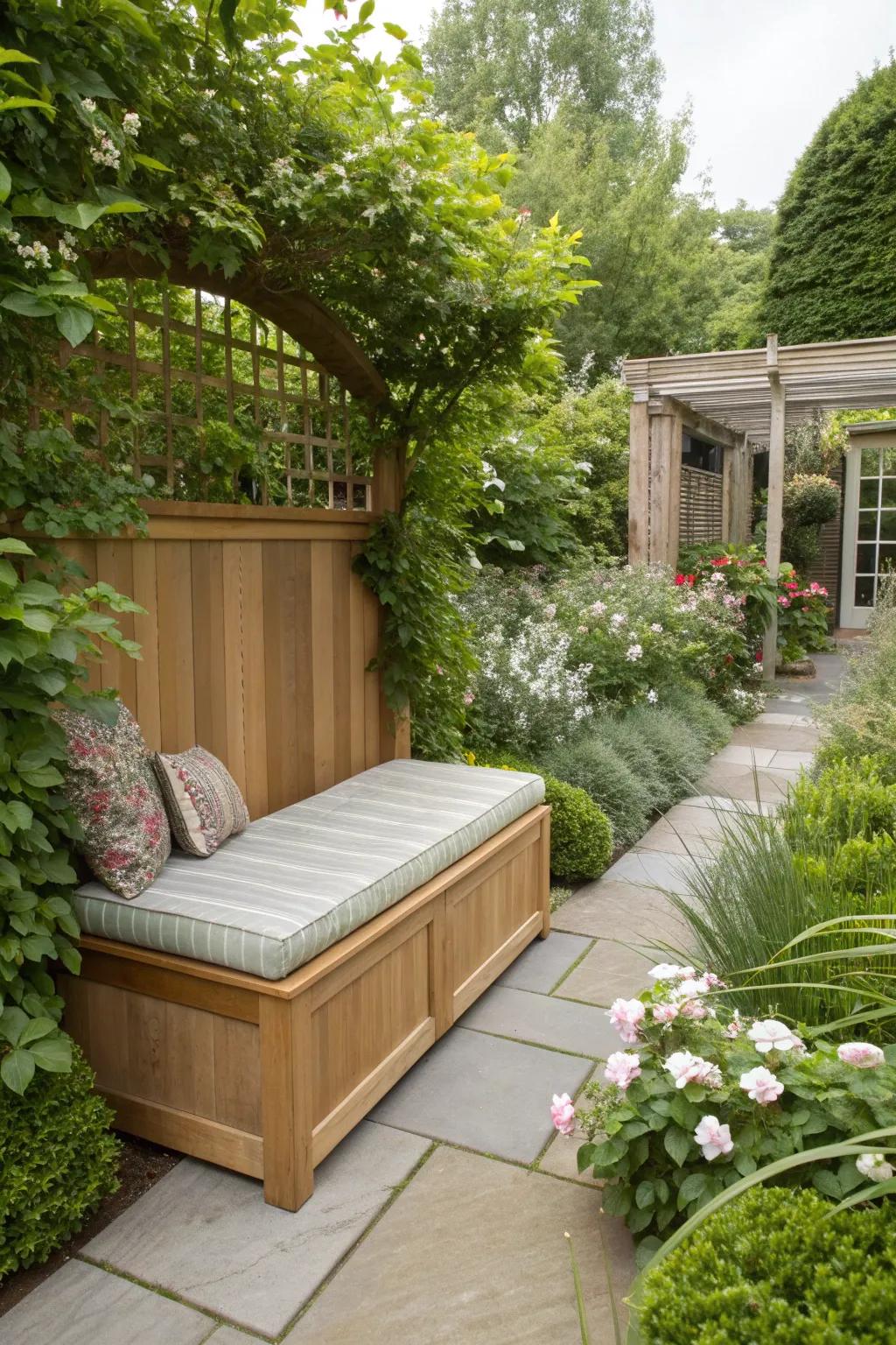 Seating and storage in one saves space and enhances functionality.