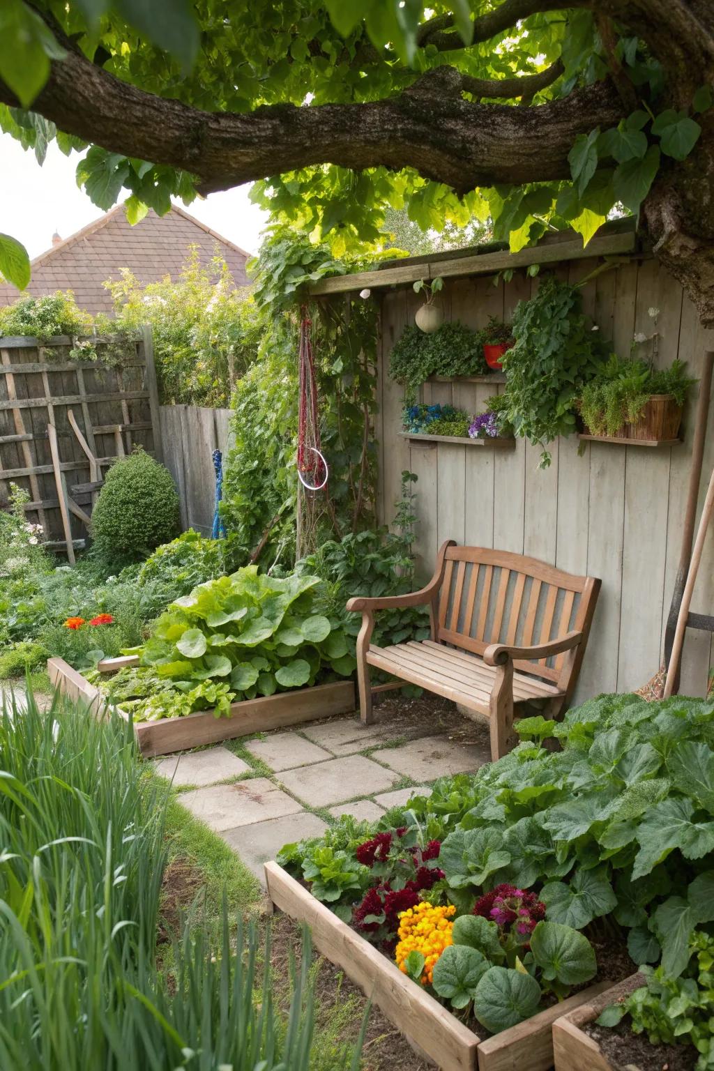 A cozy nook in the garden, perfect for relaxation.
