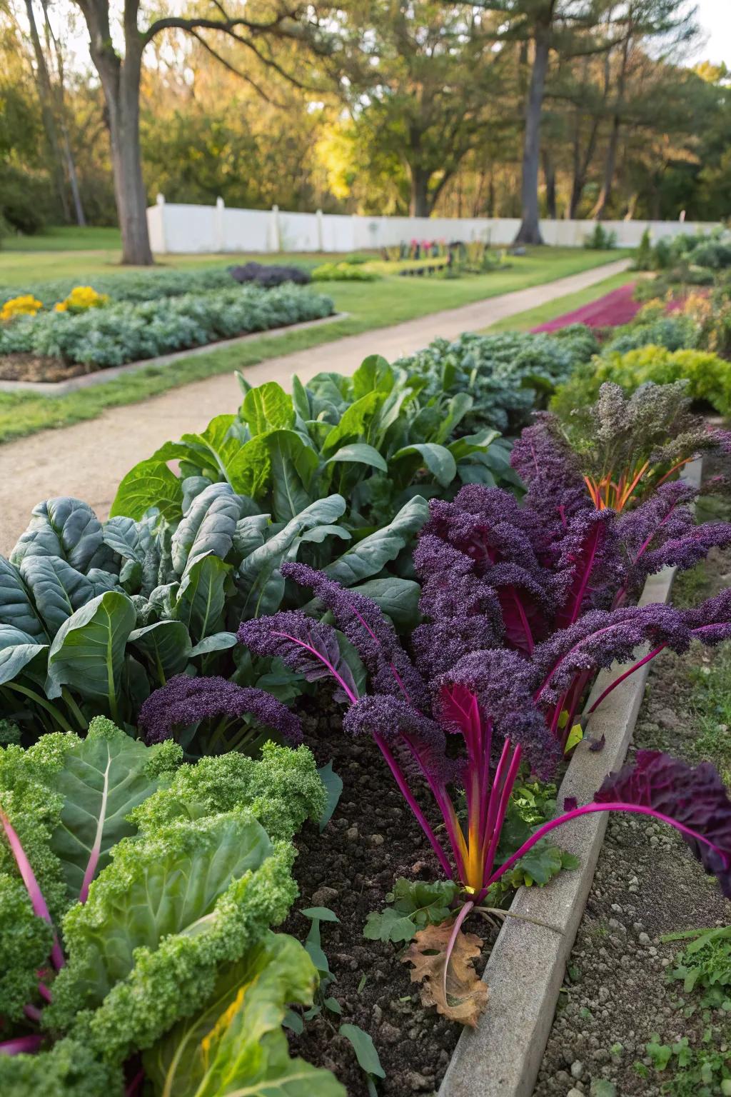 Colorful vegetables adding a vibrant touch to the garden.