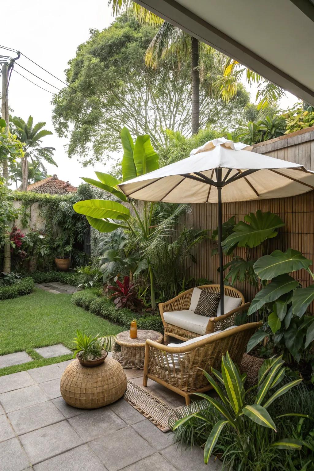 Escape to paradise with a tropical-themed corner.