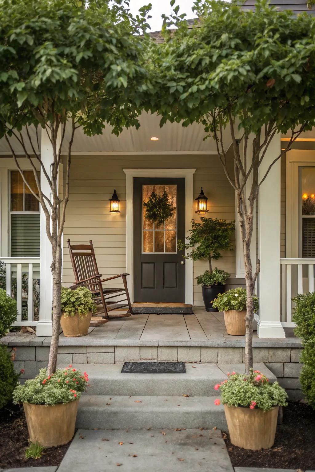 Symmetry provides a balanced and pleasing porch design.