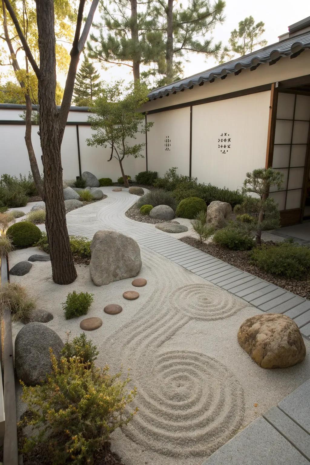 A tranquil Zen garden perfect for meditation.