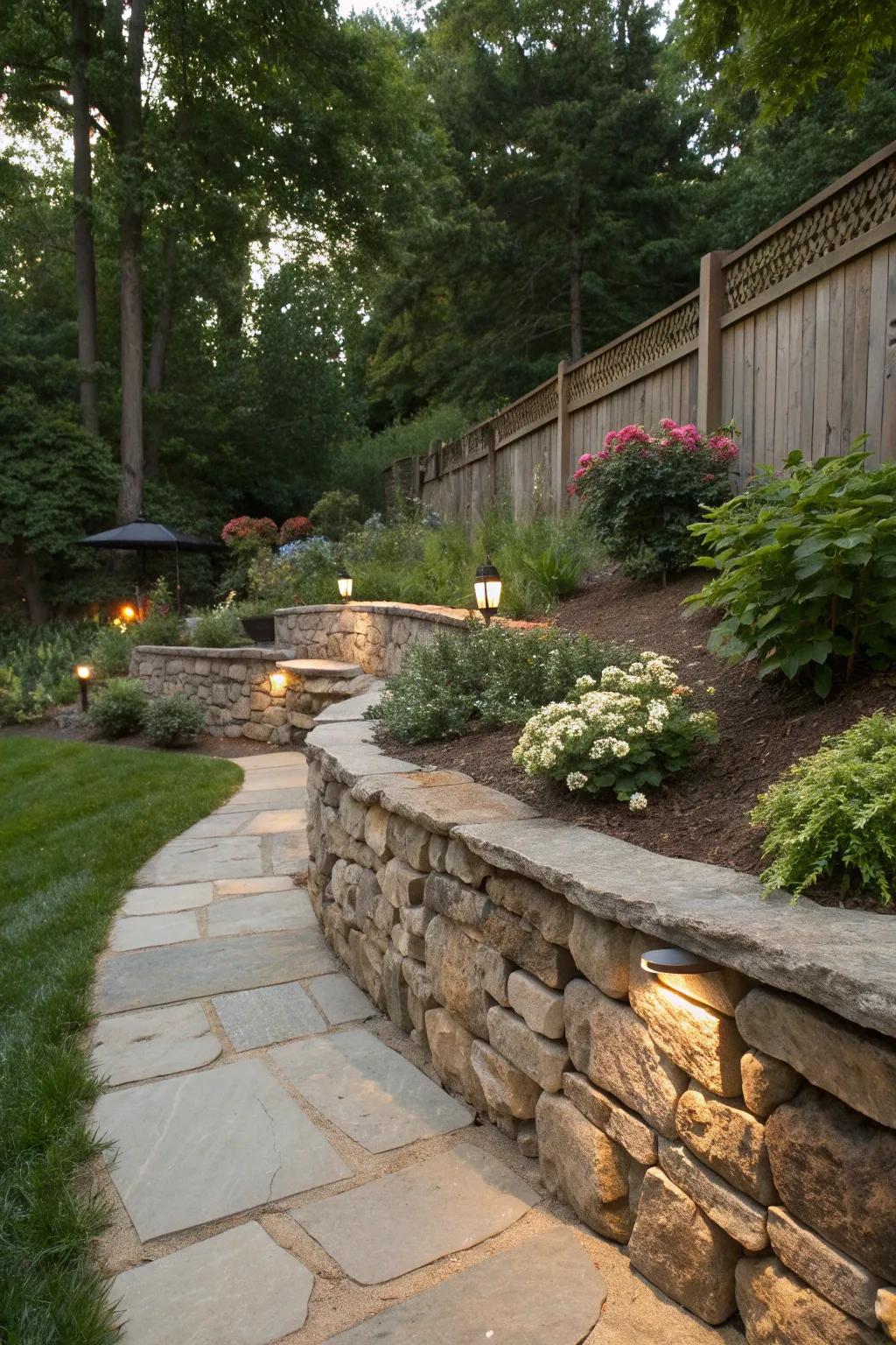 A retaining wall that balances function with aesthetic appeal.