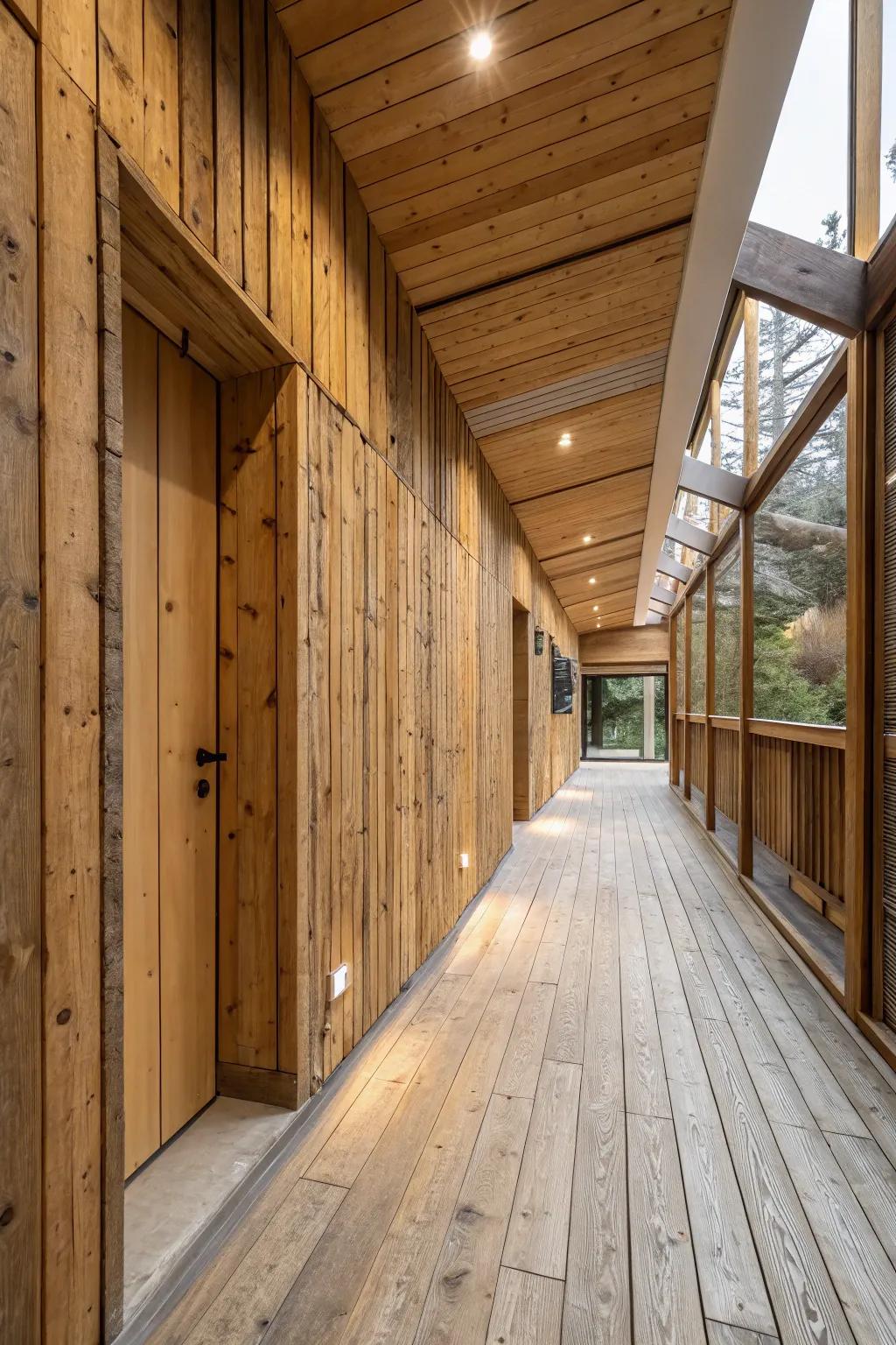 Reclaimed wood adds a cozy and eco-friendly touch to your space.