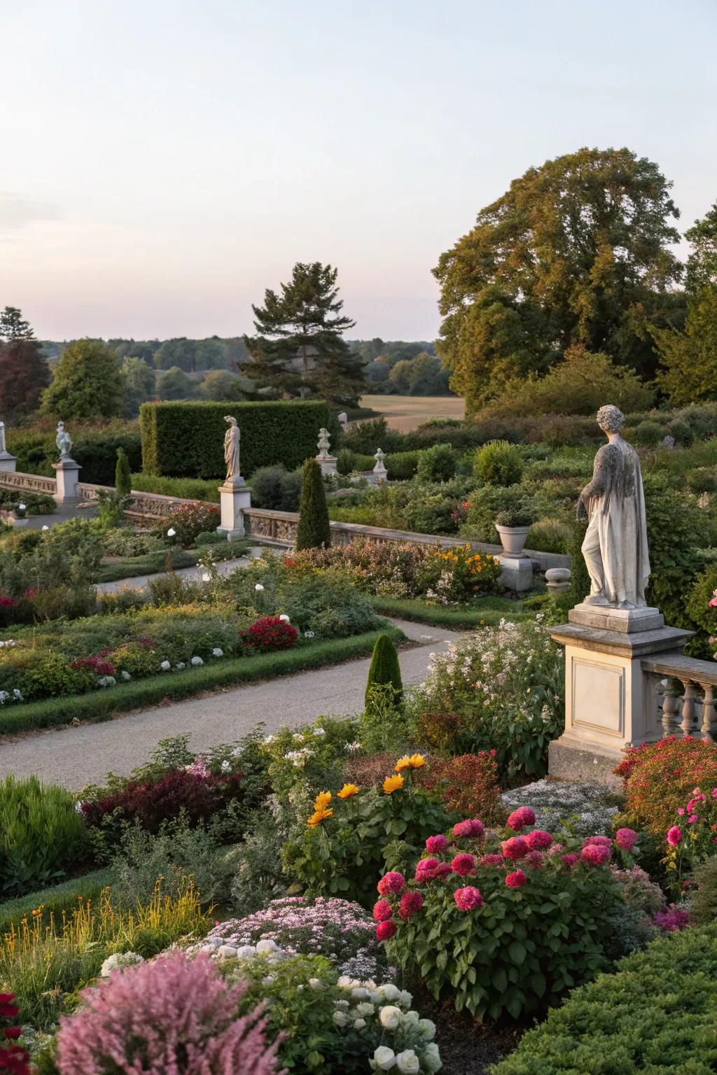 Dynamic plant arrangements in a garden that add seasonal interest and beauty.
