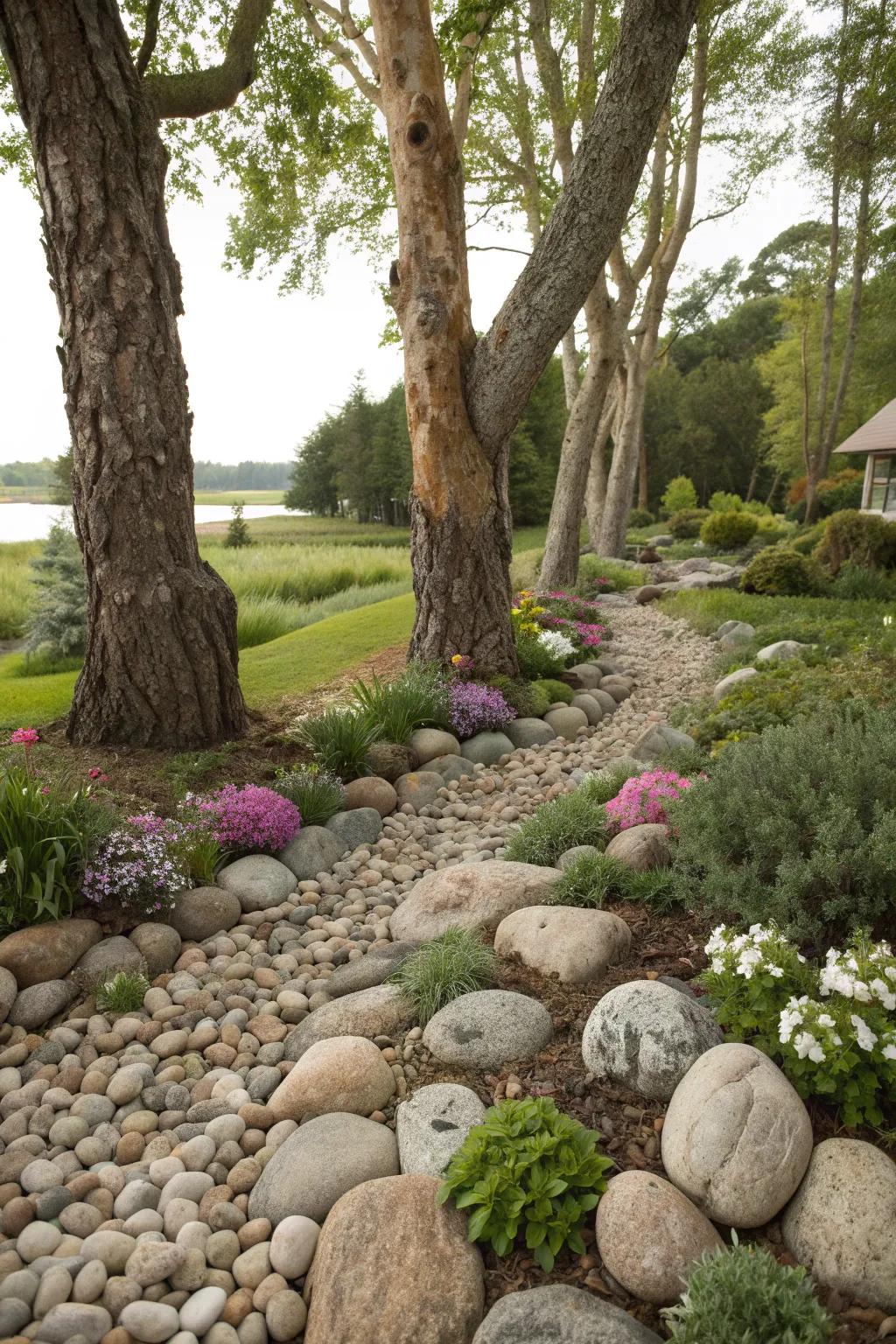 Textured elements in a garden that bring depth and natural beauty.