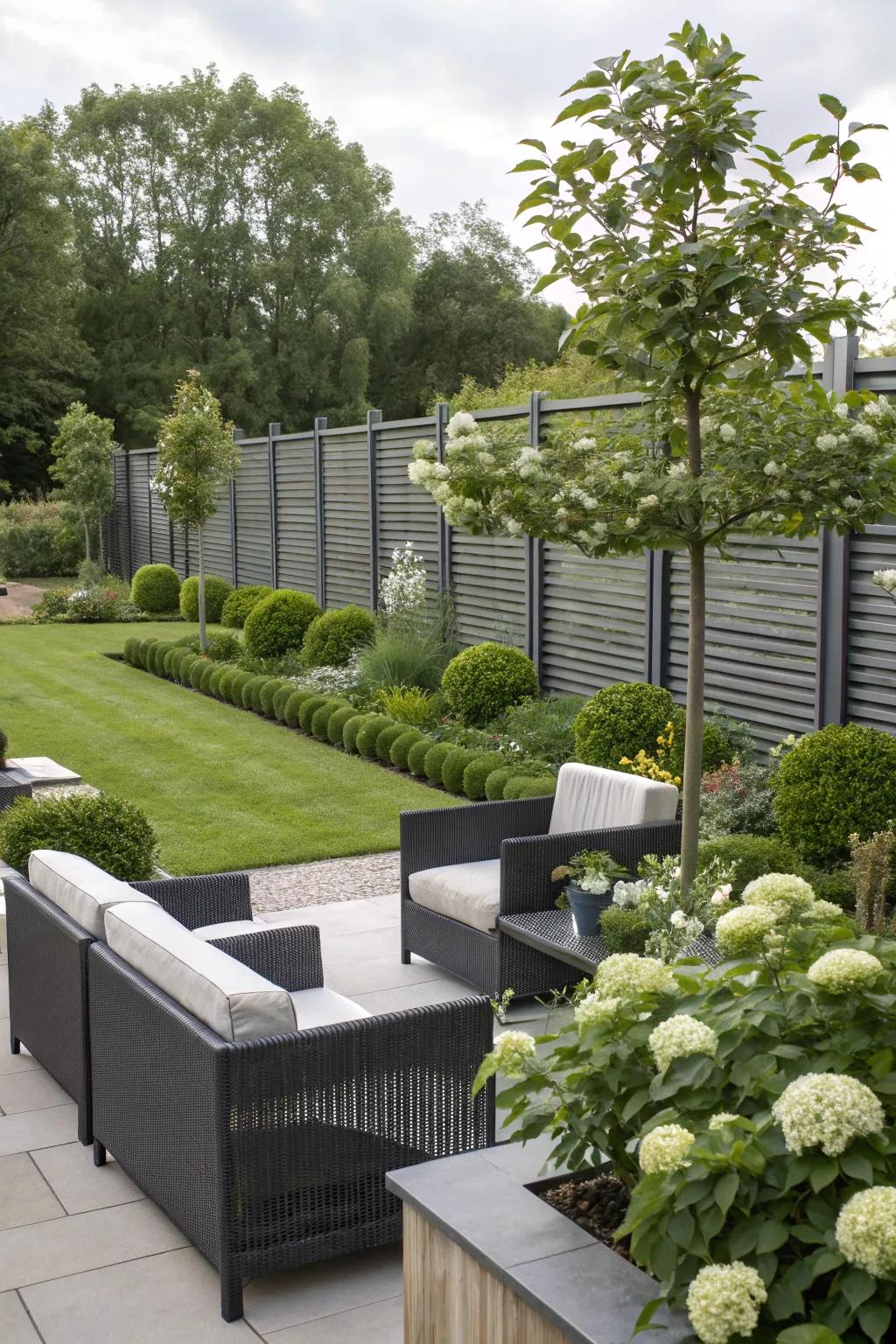 Sleek metal panels add a touch of modern elegance to any garden.