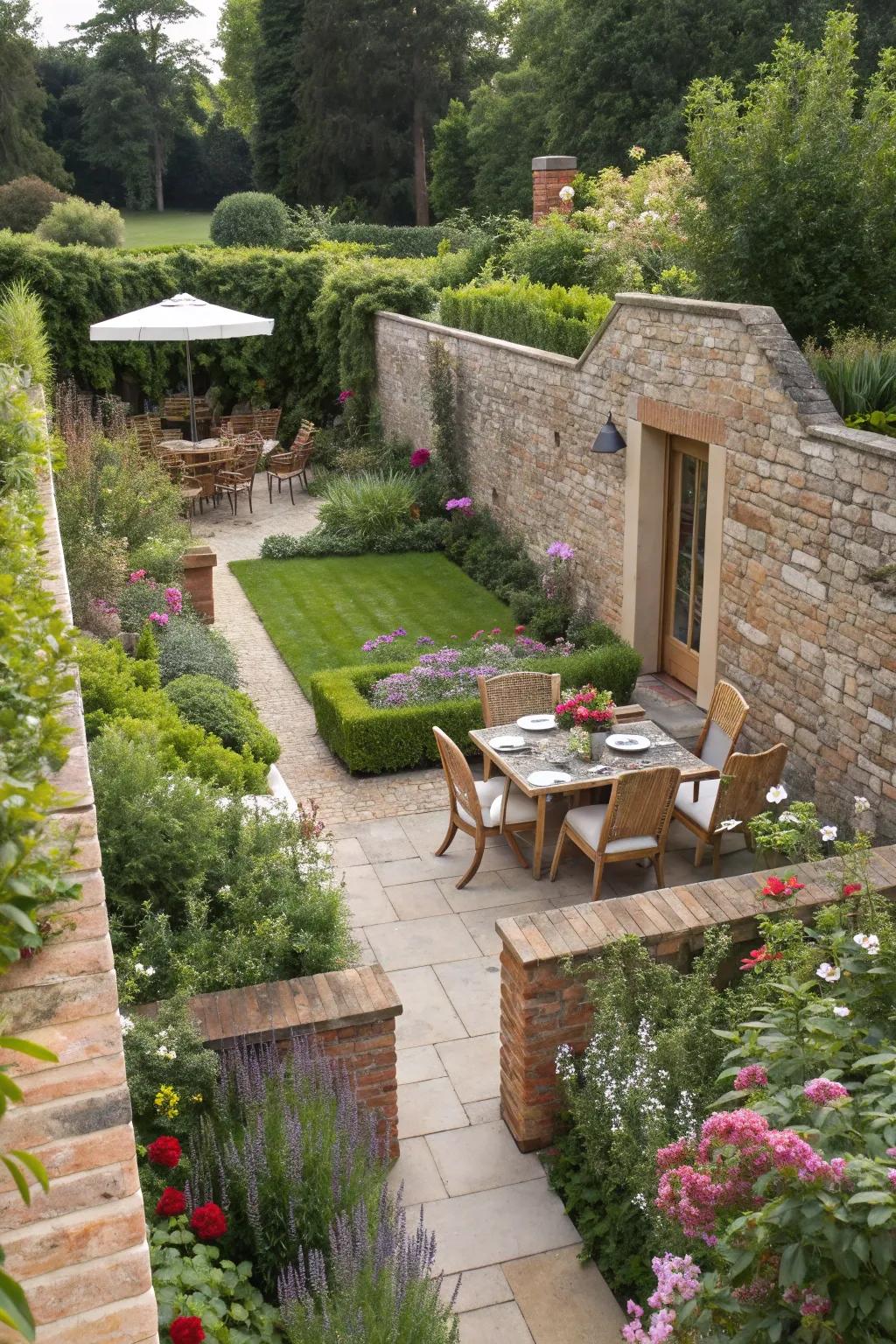 Garden walls can transform your space into cozy outdoor rooms.