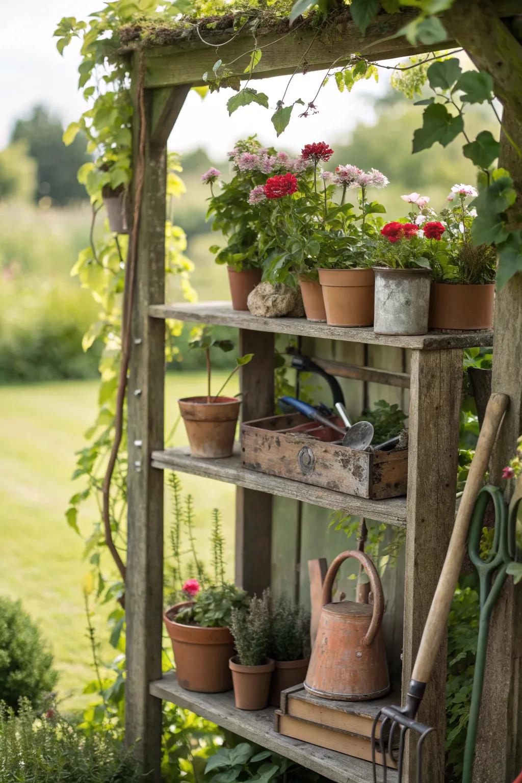 Natural wood storage integrates beauty and utility.
