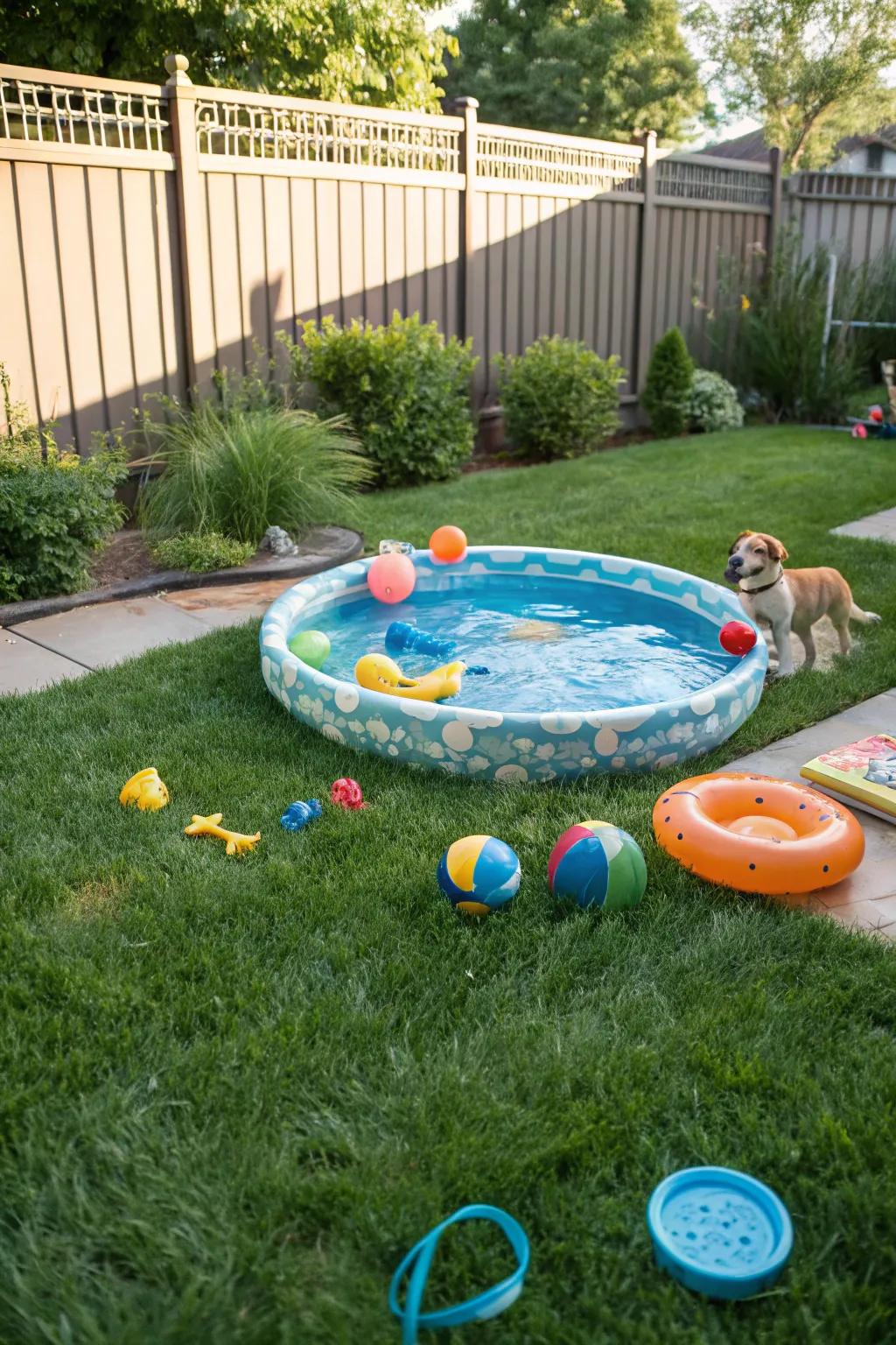 A splash zone perfect for dogs to beat heat stylishly.