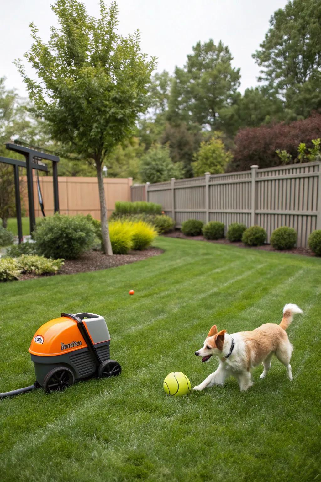Self-operating toys keep dogs fully entertained for hours.