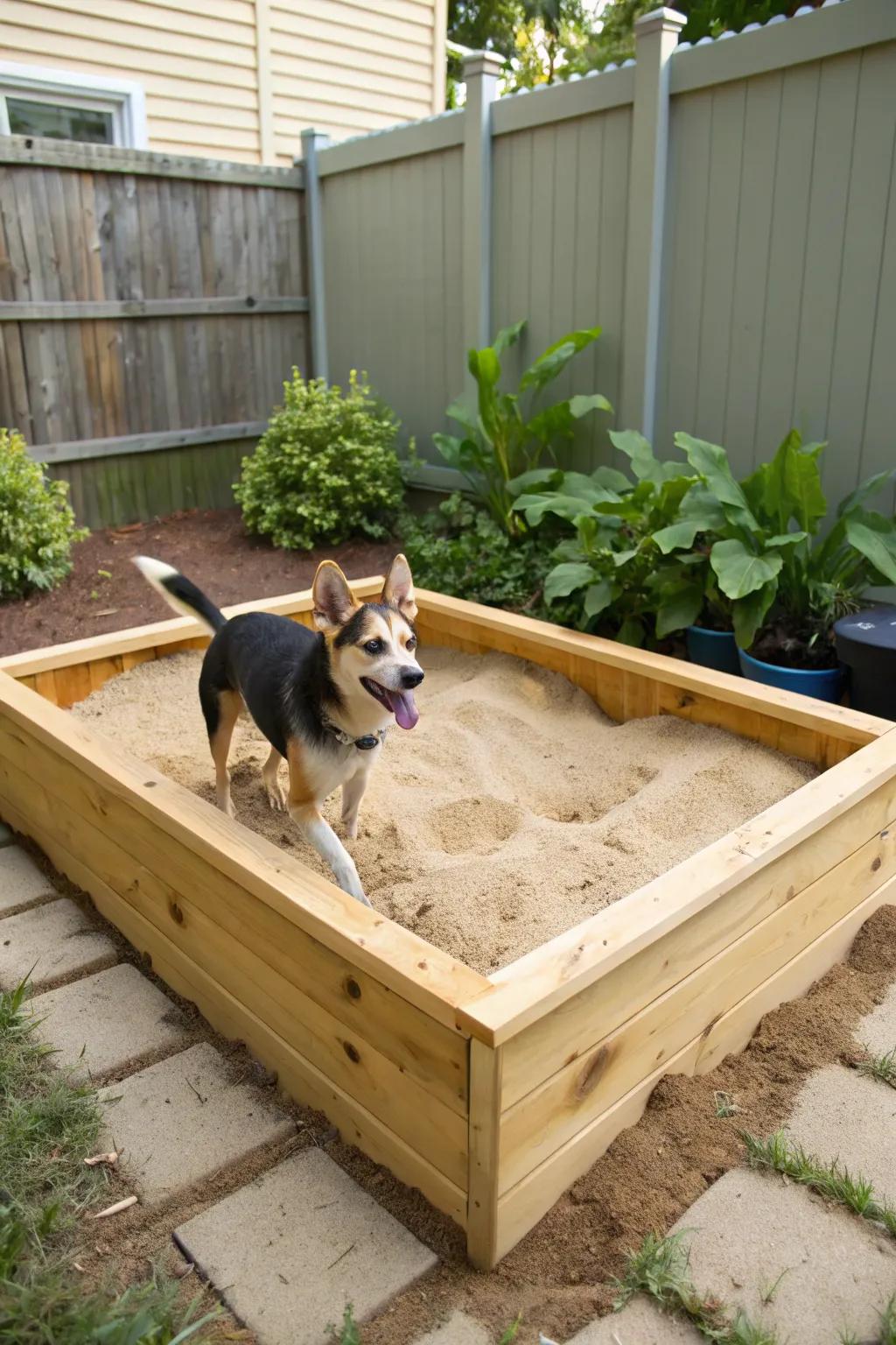 Dedicated digging zones help keep your yard clean and happy.
