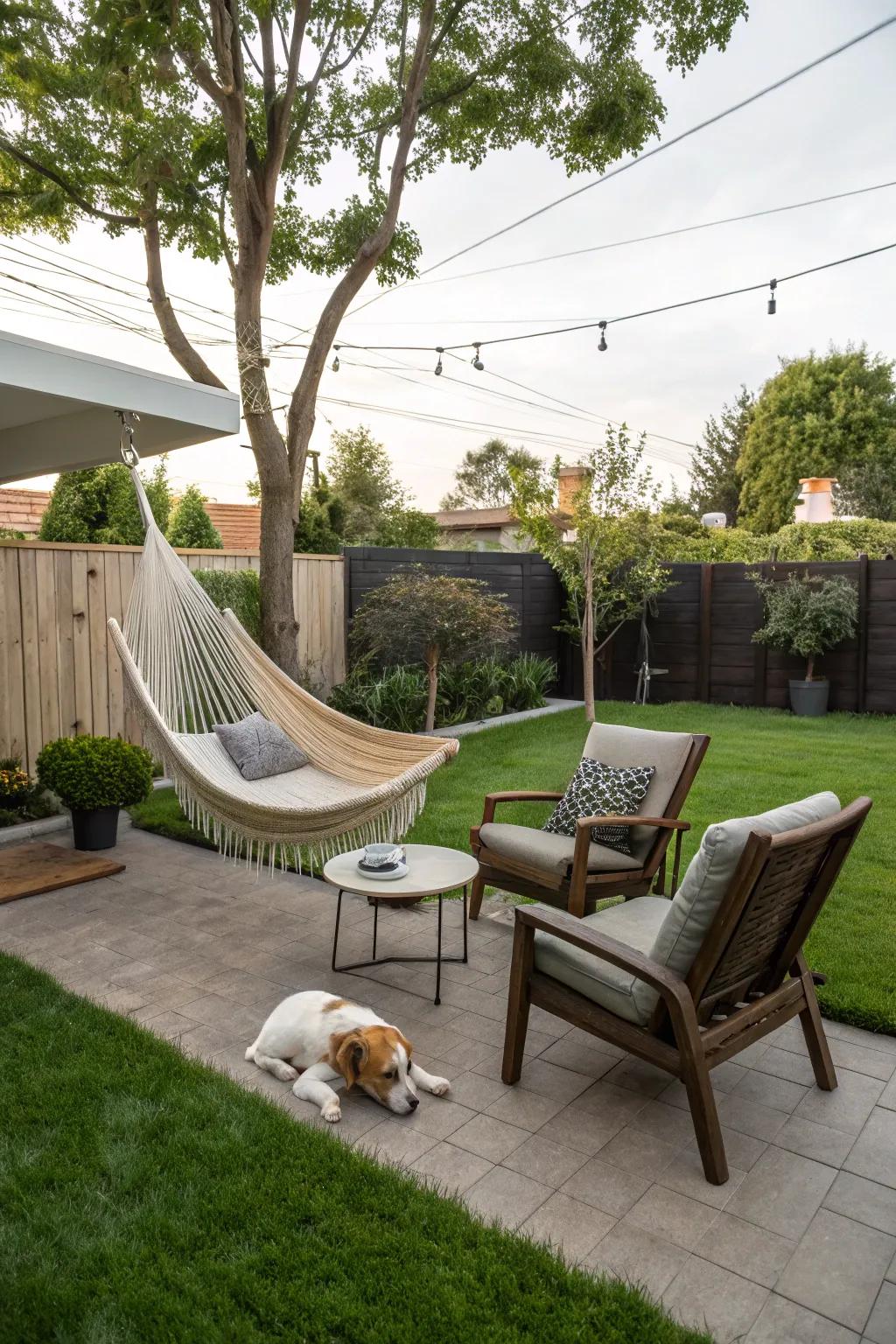 Comfortable seating designed for enjoying your dog’s outdoor activities.