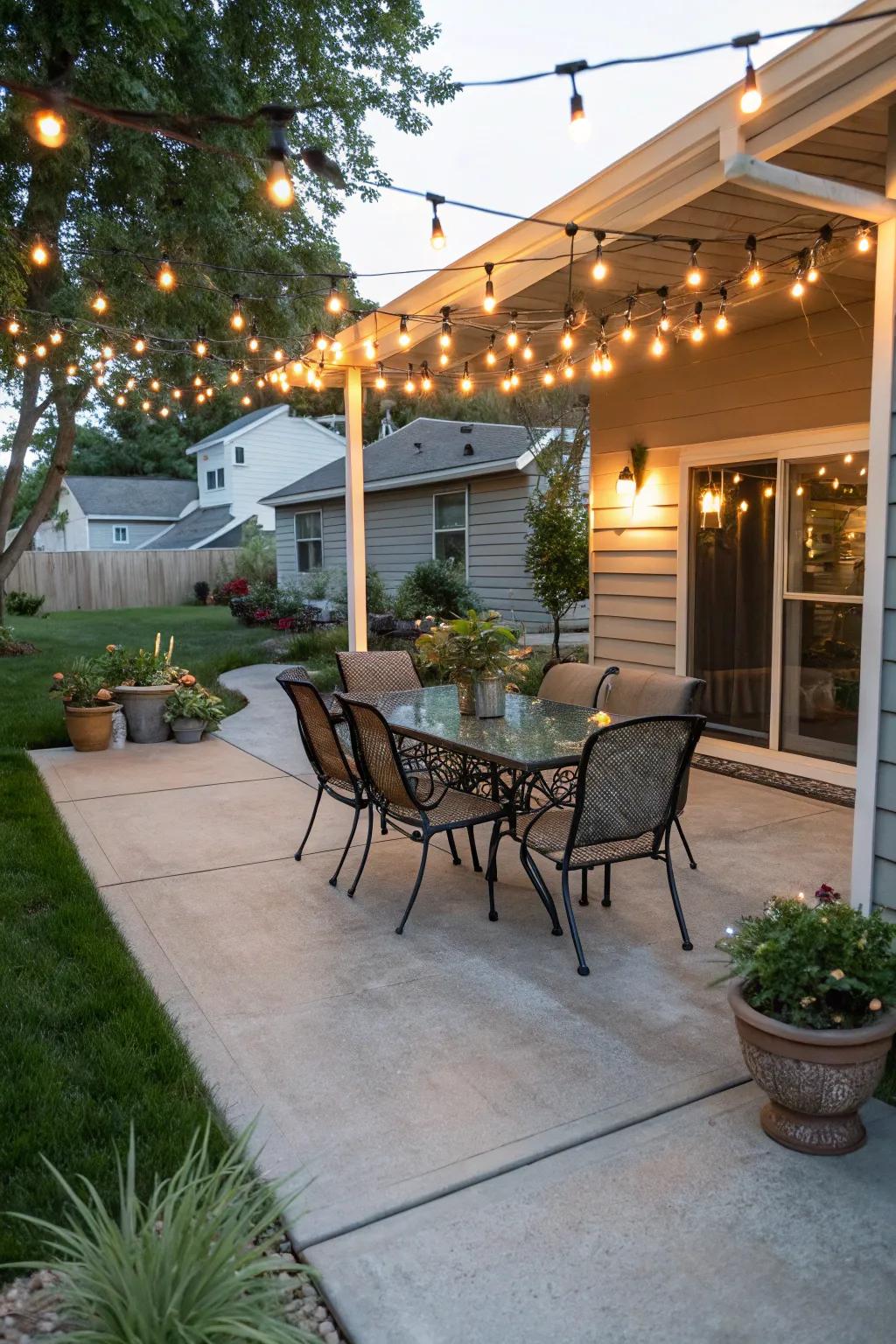 An inviting outdoor dining area for family meals.