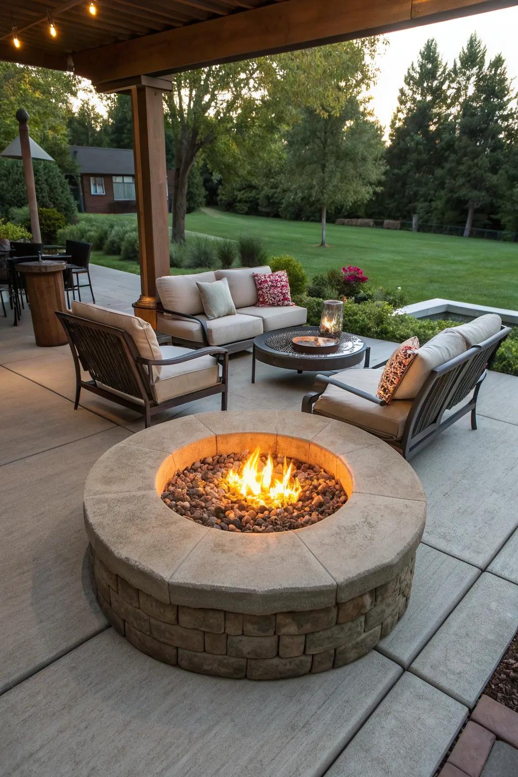 A cozy fire pit area perfect for evening gatherings.