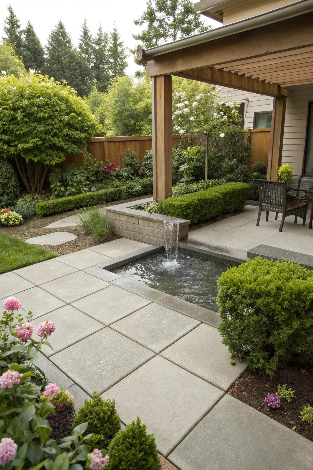 A tranquil water feature adding a touch of serenity.