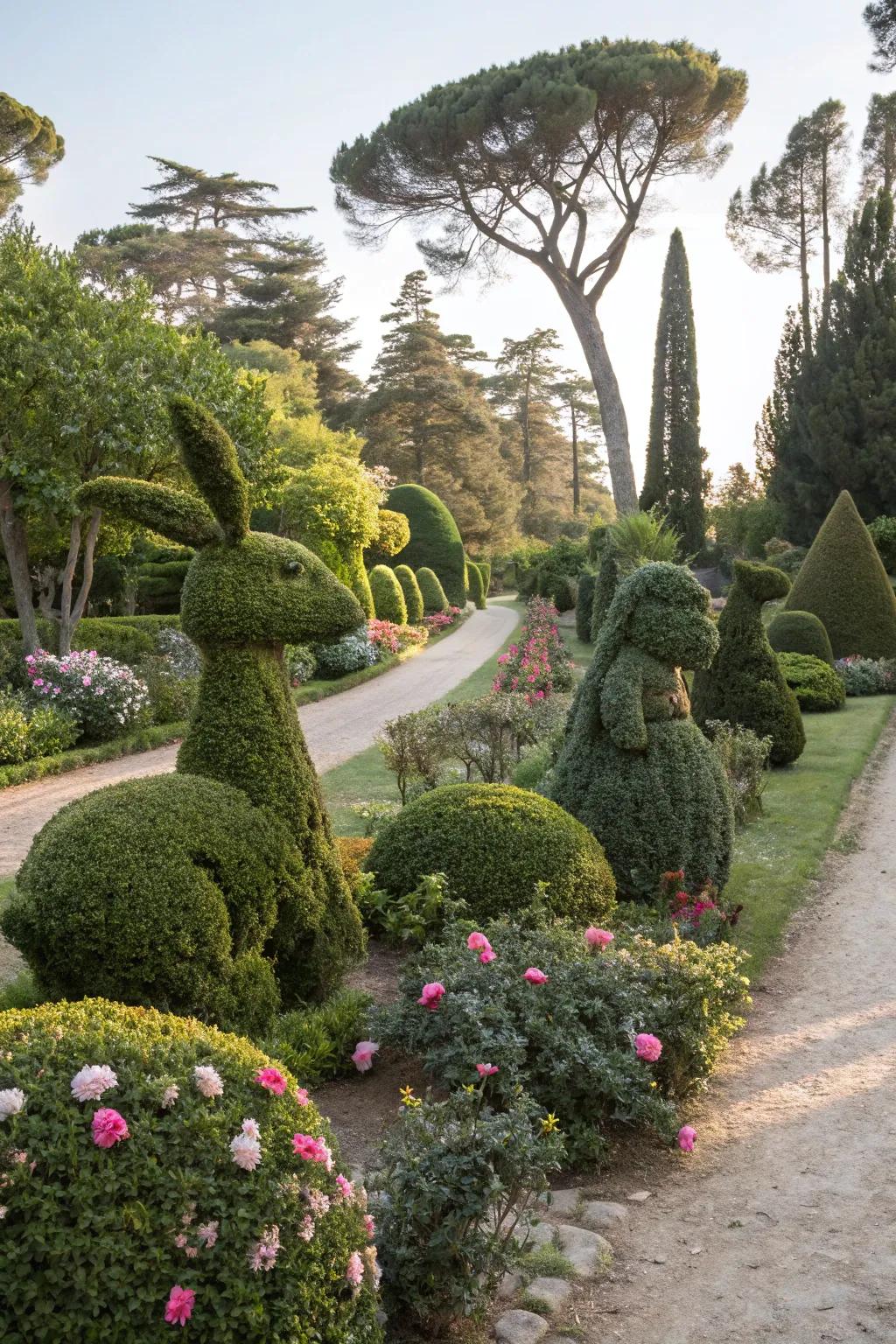 Topiary art offers a creative garden statement.