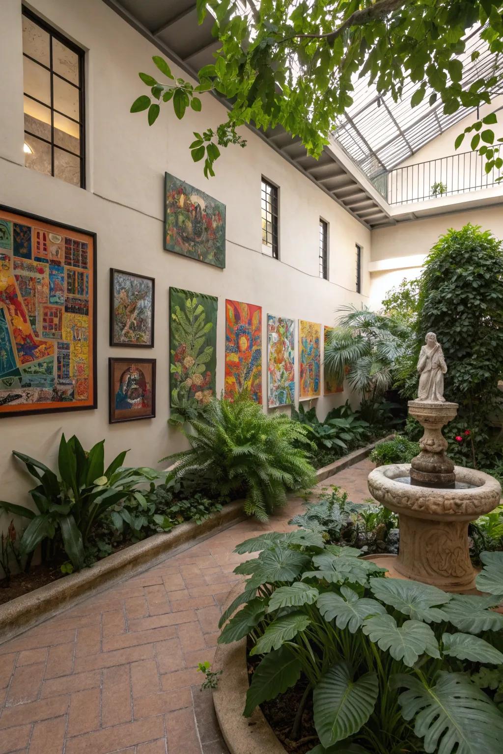 Artistic touches personalize your atrium with unique flair.