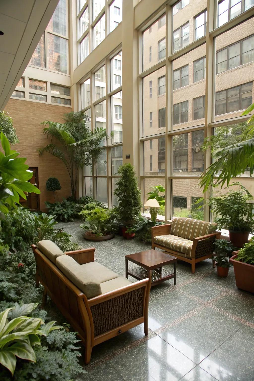 Efficient layout maximizes functionality in your atrium.