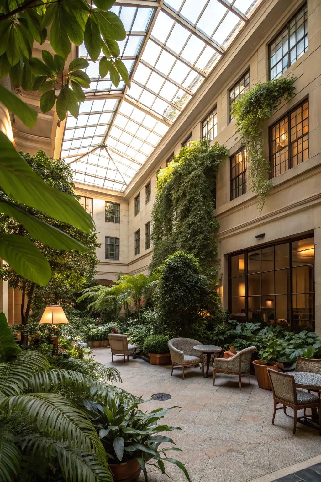 A skylight brings abundant natural light into your atrium.
