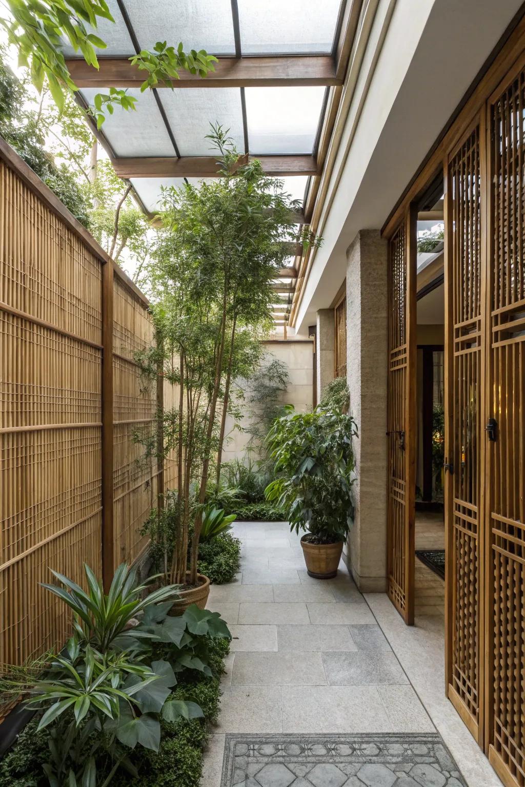 Stylish screens maintain privacy and openness in your atrium.