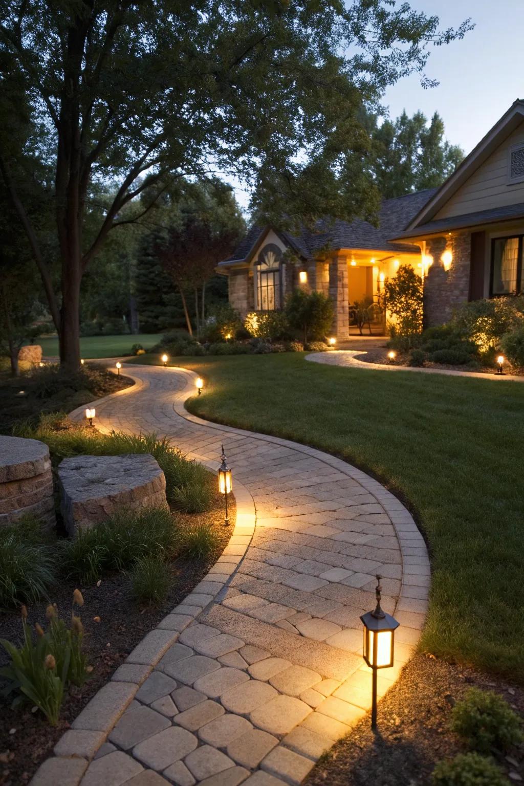Lighting creates a warm and inviting atmosphere.