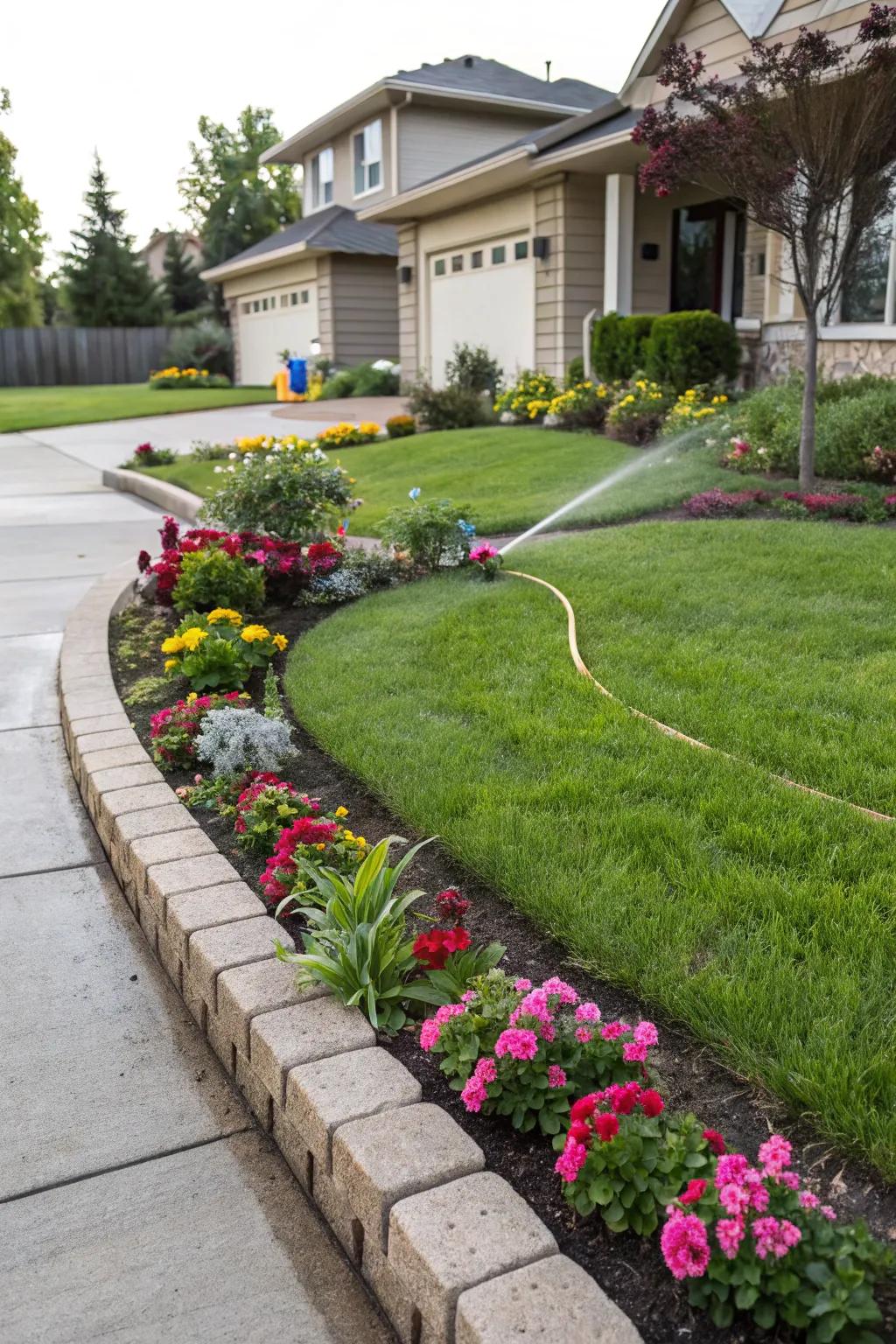 Defined spaces with edging provide a neat and tidy appearance.