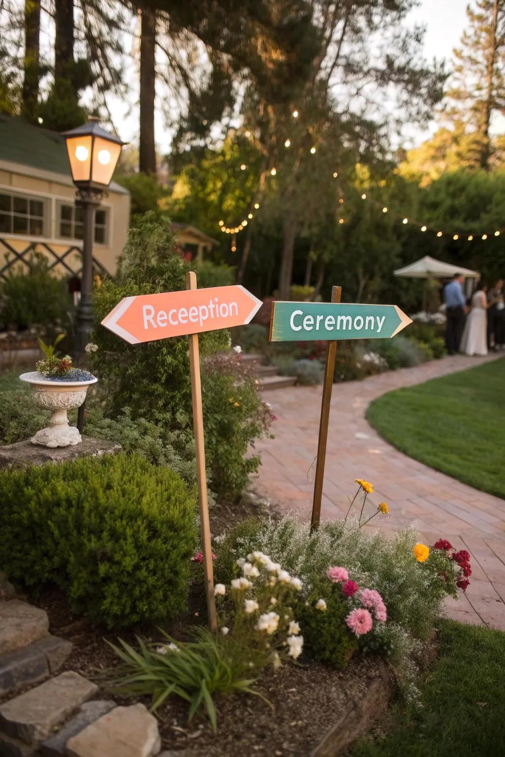 Artistic signage adds charm and guidance.