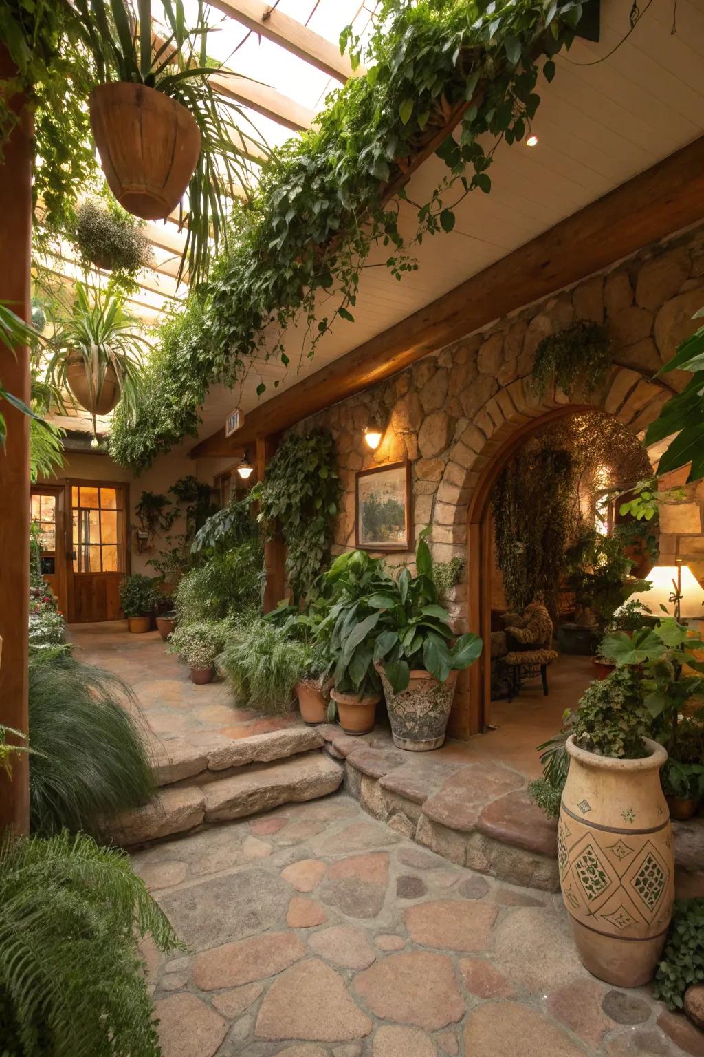 Bringing nature indoors enhances the tranquility of underground spaces.