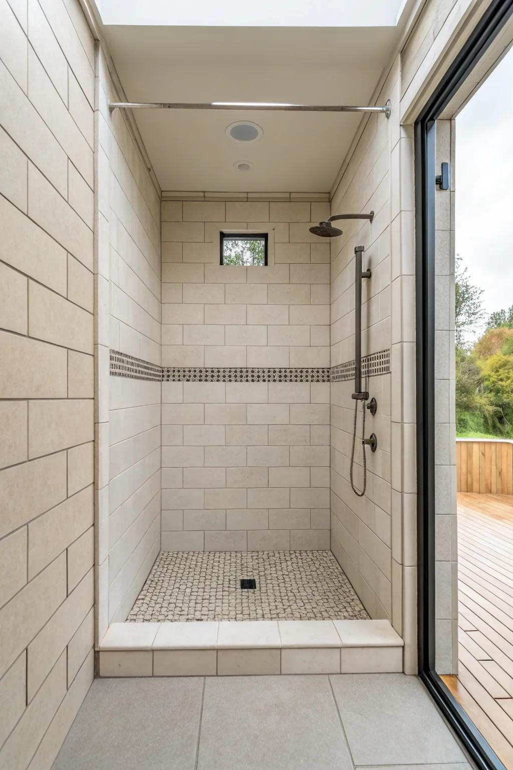 Minimalist tiled shower for a sleek design