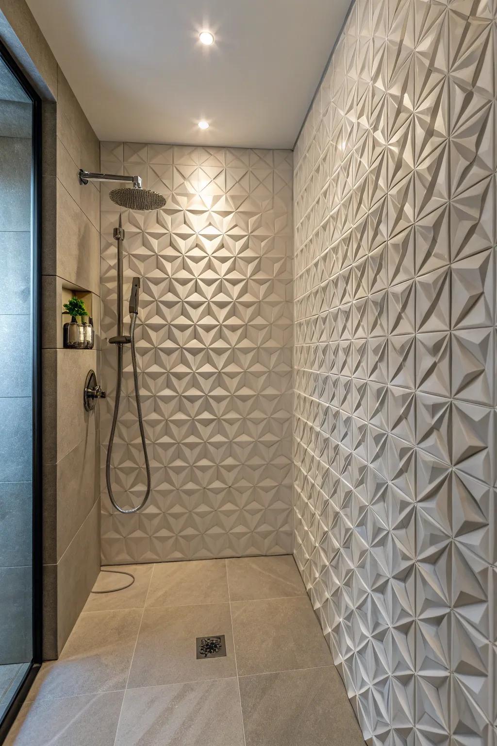 3D sculptural tiles add artistic depth