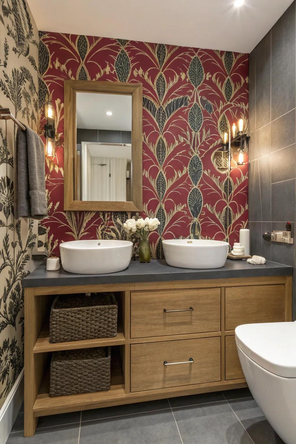 Create contrast between wallpaper and fixtures