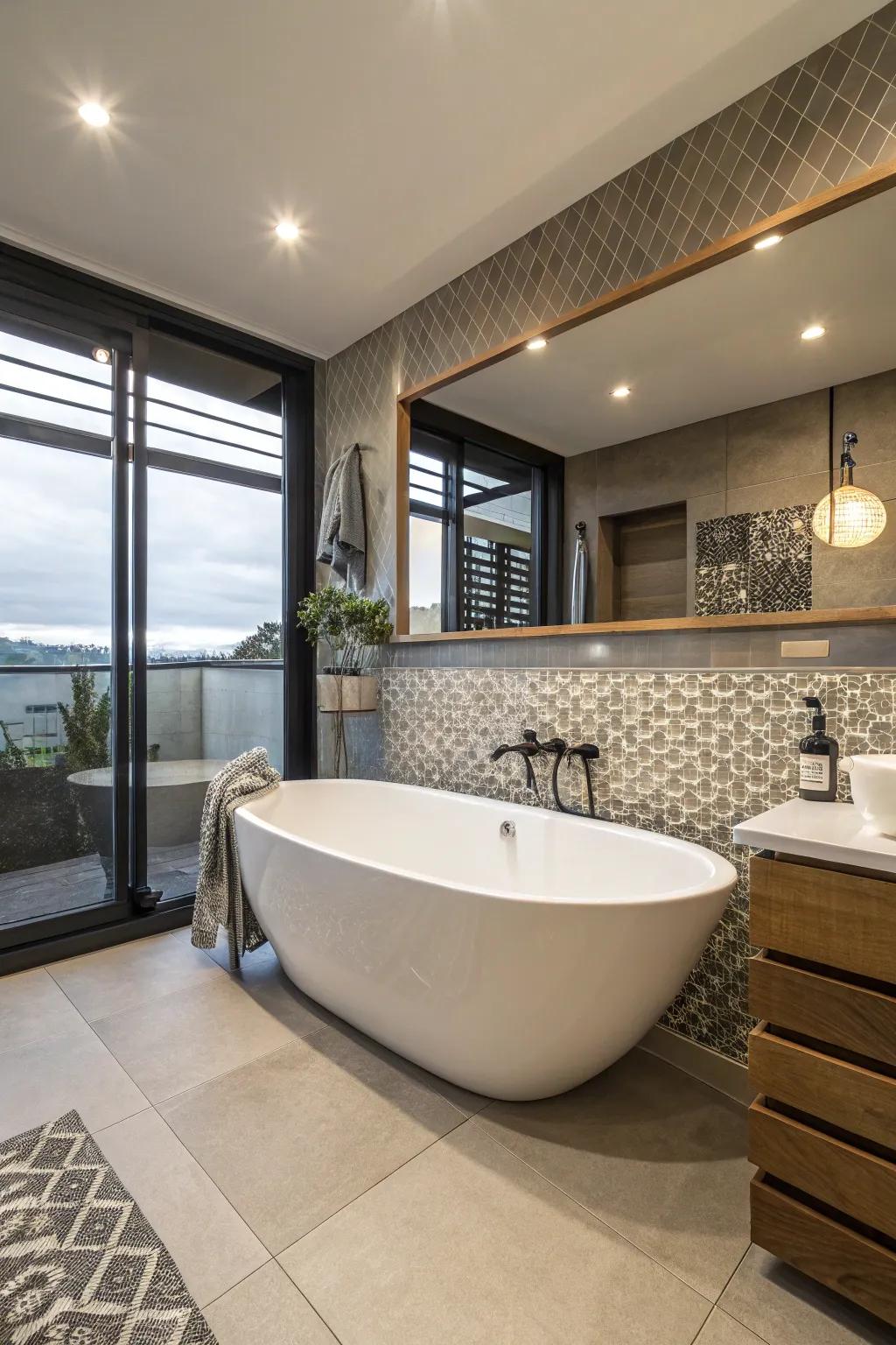 Unconventional tub shapes introduce originality to bathroom aesthetics