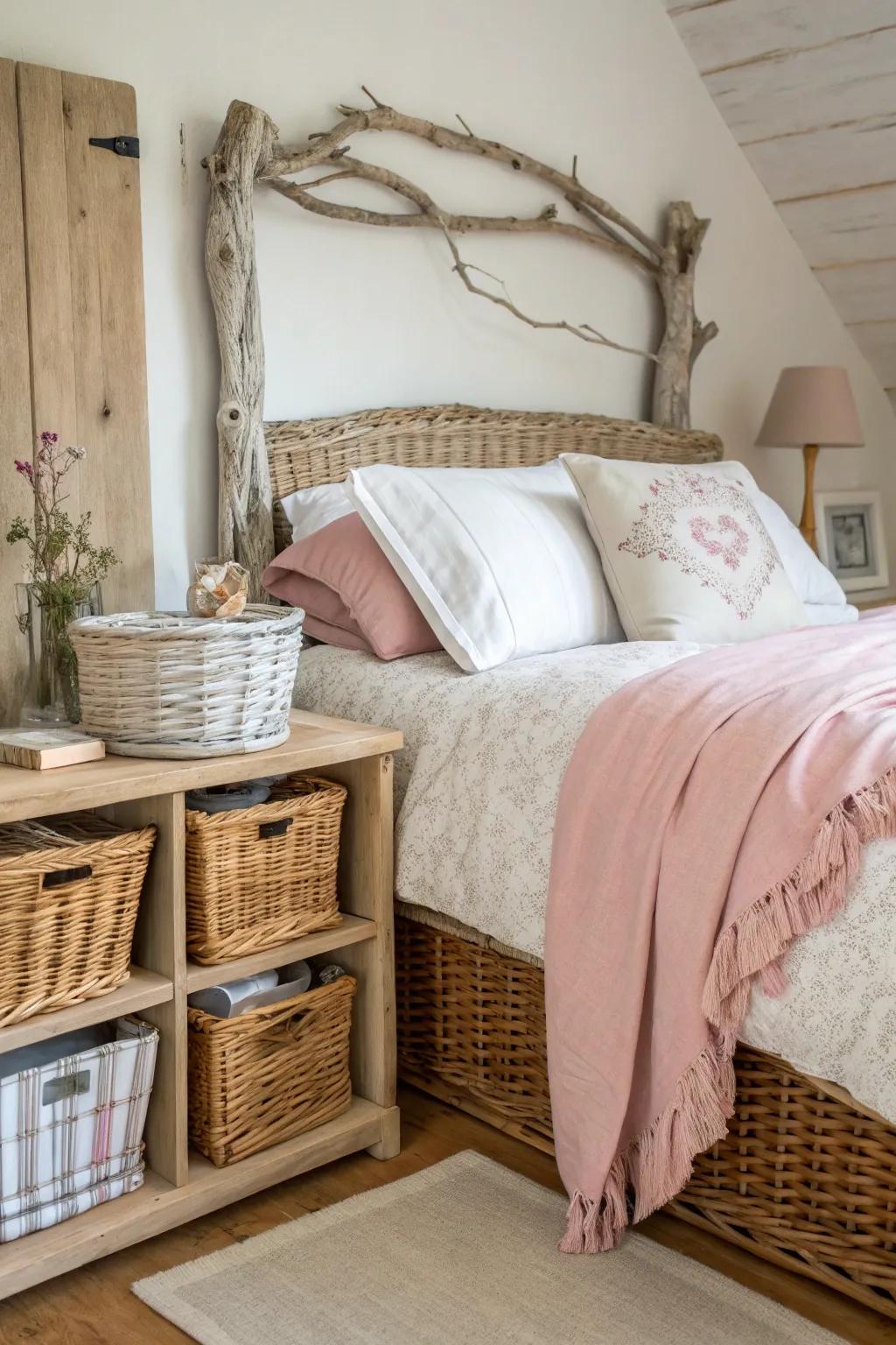 Natural elements like wicker and driftwood enhance coastal spaces.